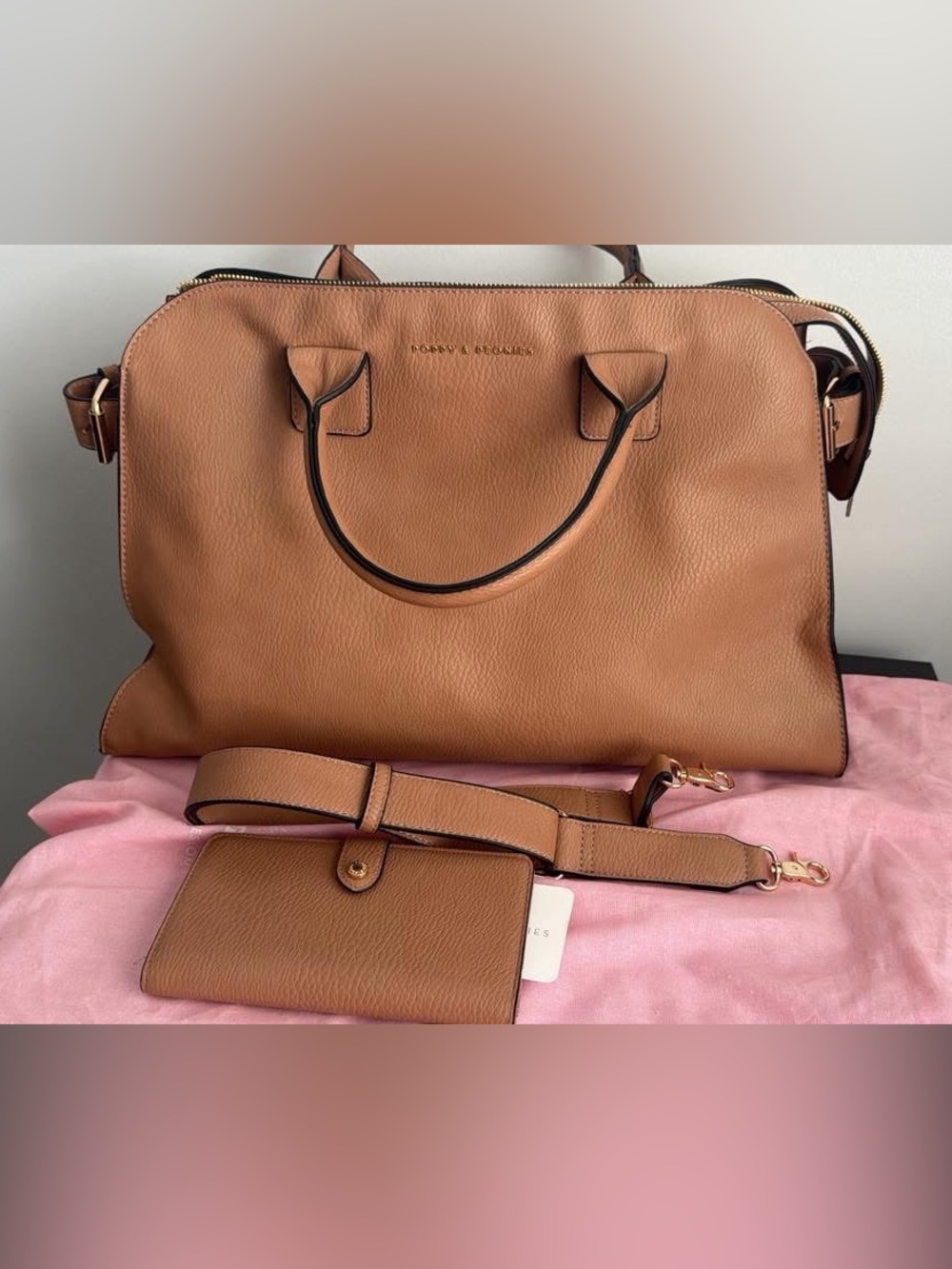 Poppy & Peonies mocha mousse uptown & everyday wallet